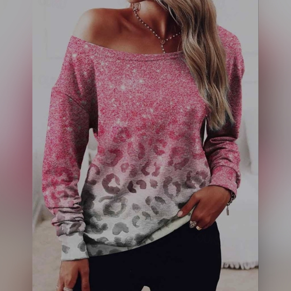 Off-The-Shoulder | Long-Sleeved Loose Fitting Top | Size XL